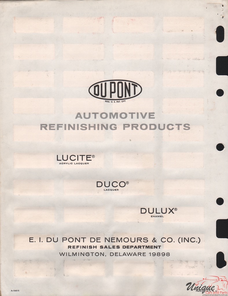 1967 Appliance Paint Charts DuPont 4